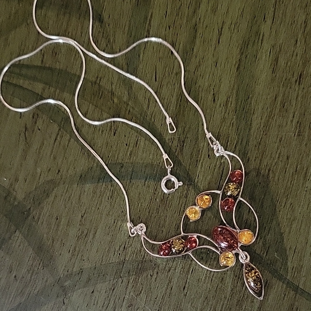 Tri Color Amber Necklace